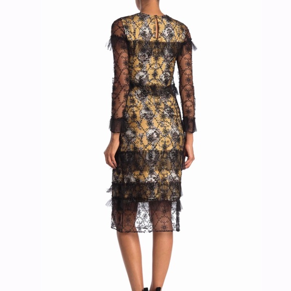 Burberry pleated mesh overlay long sleeve dress - Picture 4 of 5